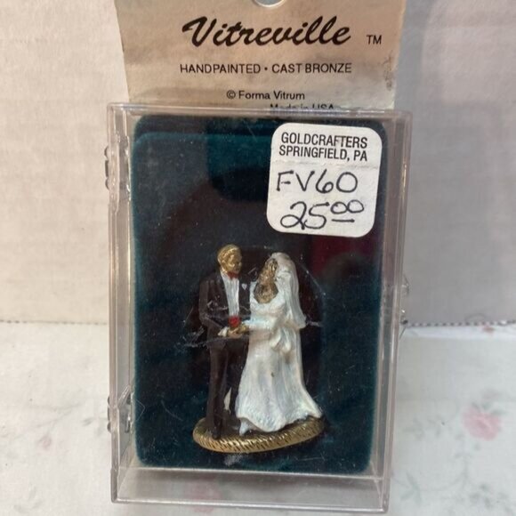 Vitreville Bride Groom Figurine Hand-Painted Cast Bronze Wedding Keepsake 16109 - Picture 2 of 7